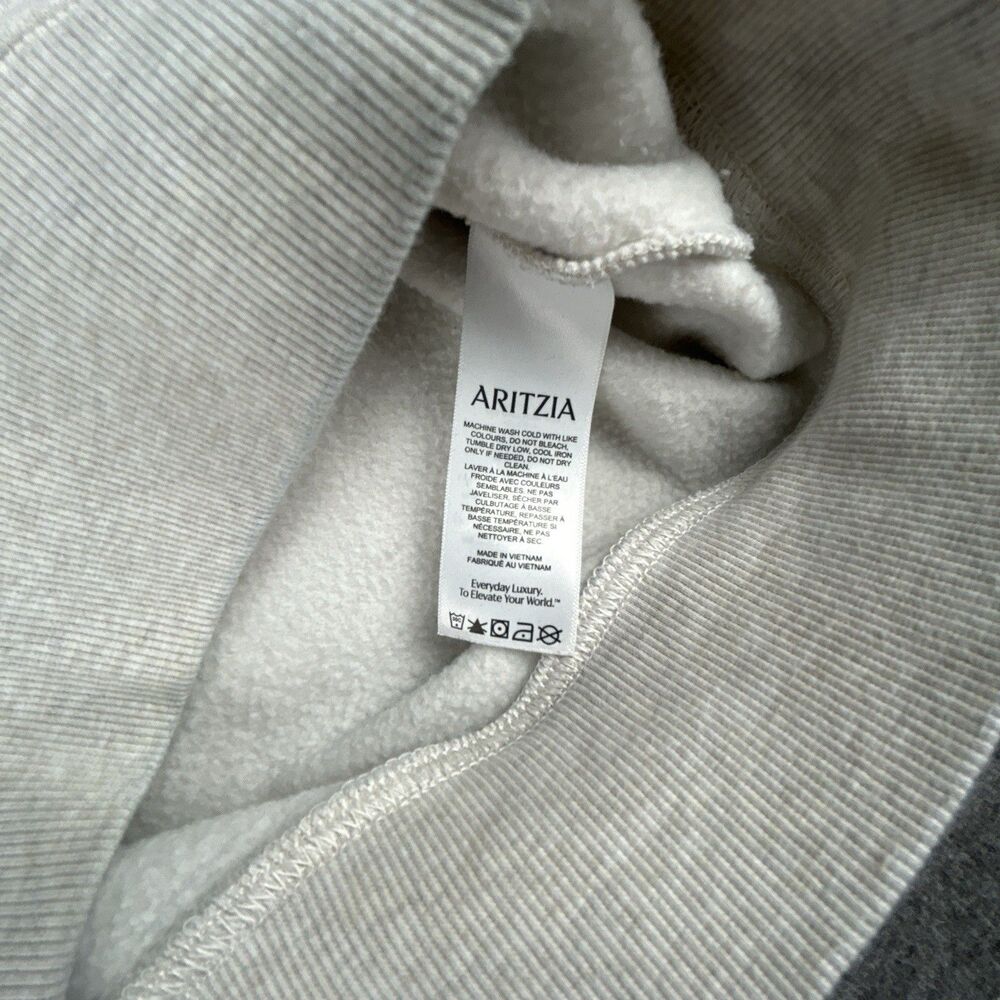 Aritzia Fleece Perfect Crew Sweatshirt Women's XS Cozy Fleece Ivory White Lounge - Picture 5 of 9